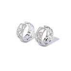 18k White Gold Diamond Earrings // 0.75"