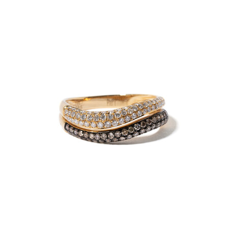 18k Black & Yellow Gold Diamond Ring // Ring Size: 8