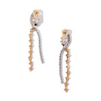 18k White & Pink Gold Diamond Earrings // 2"