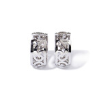 18k White & Black Gold Diamond Earrings // 0.75"