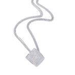 18k White Gold Diamond Necklace // 15.5"