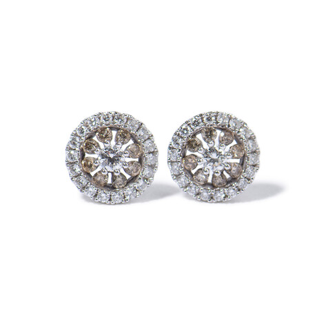 18k White Gold Diamond Earrings // 0.25"