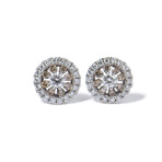 18k White Gold Diamond Earrings // 0.25"