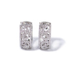 18k White Gold Diamond Earrings // 0.75"