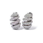 18k White Gold Diamond Earrings // 0.83"