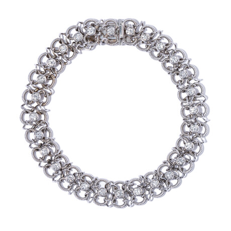 18k White Gold Diamond Bracelet // 7.13"