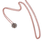18k Pink Gold Diamond Necklace I // 16.5"