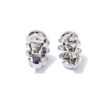 18k White Gold Diamond Earrings // 0.83"