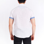 Noah Short Sleeve Button Down Shirt // White + Blue (XL)