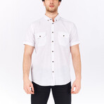 Short Sleeve Button Down Shirt // White (M)