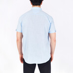Short Sleeve Button Down Shirt // Blue (2XL)