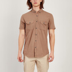 Short Sleeve Button Down Shirt // Earth Color (L)