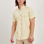 Short Sleeve Button Down Shirt // Yellow (L)