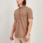 Short Sleeve Button Down Shirt // Earth Color (M)