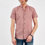 Short Sleeve Button Up Shirt // Violet (XL)