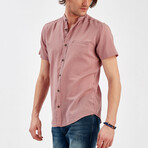 Short Sleeve Button Up Shirt // Violet (S)