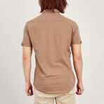 Short Sleeve Button Down Shirt // Earth Color (L)