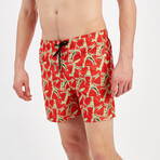Watermelon Swim Shorts // Red + Green (XL)