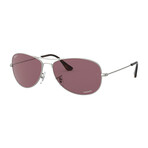 Men's Aviator Sunglasses // Silver + Purple