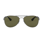 Men's Aviator Polarized Sunglasses // Gunmetal + Green