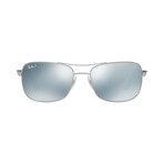 Men's Rectangular Sunglasses // Gunmetal + Silver Mirror