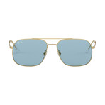 Men's Square Sunglasses // Gold + Brown