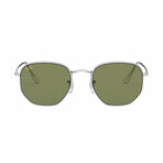 Men's Square Sunglasses // Silver + Light Green