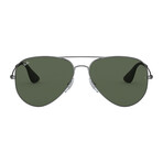Men's Aviator Sunglasses // Antique Black + Green