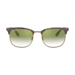 Men's Square Sunglasses // Copper Havana + Green + Red Gradient Mirror