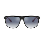 Men's Acetate Square Sunglasses // Black + Gray + Red
