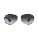 Men's Oval Sunglasses // Silver + Gray