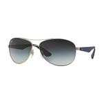 Men's Oval Sunglasses // Silver + Gray