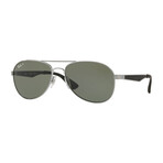 Men's Aviator Polarized Sunglasses // Gunmetal + Green
