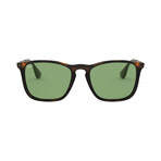 Men's Acetate Square Sunglasses // Havana + Green