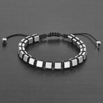 Polished Hematite Cube Stone Bracelet // 6mm (Silver)