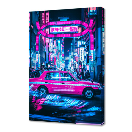 Tokyo Street Cyberpunk Car 2077 (24"H x 16"W x 1.5"D)