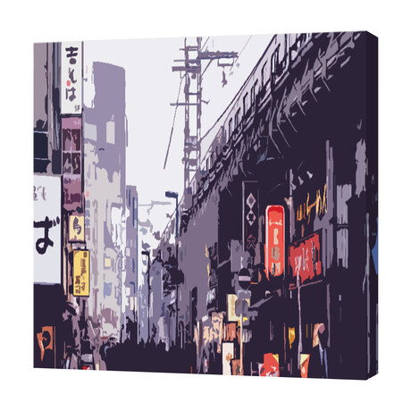 The Streets Of Tokyo // Digital Art (16"H x 16"W x 1.5"D)