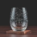 Astrology Etched Wine Glasses // Set of 2 // Leo