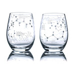 "Science of Wine" Etched Wine Glasses // Set of 2
