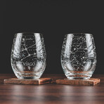 Astrology Etched Wine Glasses // Set of 2 // Virgo
