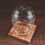 Astrology Etched Wine Glasses // Set of 2 // Capricorn