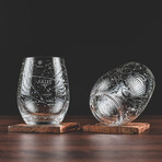 Astrology Etched Wine Glasses // Set of 2 // Aries