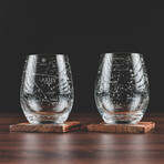 Astrology Etched Wine Glasses // Set of 2 // Aries