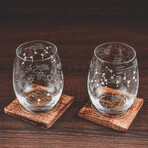 "Science of Wine" Etched Wine Glasses // Set of 2