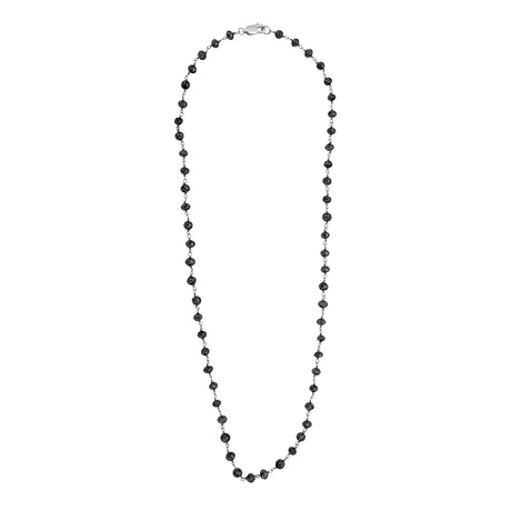 Estate // 18K White Gold Black Diamond Beads Necklace II // 18" // Pre-Owned