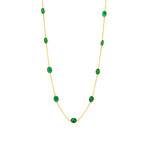 18K Yellow Gold Emerald Necklace // 18"