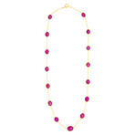 18K Yellow Gold Ruby Necklace // 18"