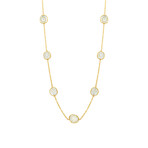 18K Yellow Gold 1 Line Diamond Slices Necklace II // 18"