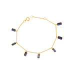 18K Yellow Gold Iolite Bracelet // 7"