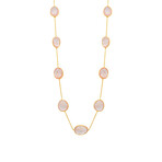 18K Yellow Gold Morgonite Necklace // 18"